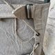 Antique folding military camp bed – khaki green canvas and metal