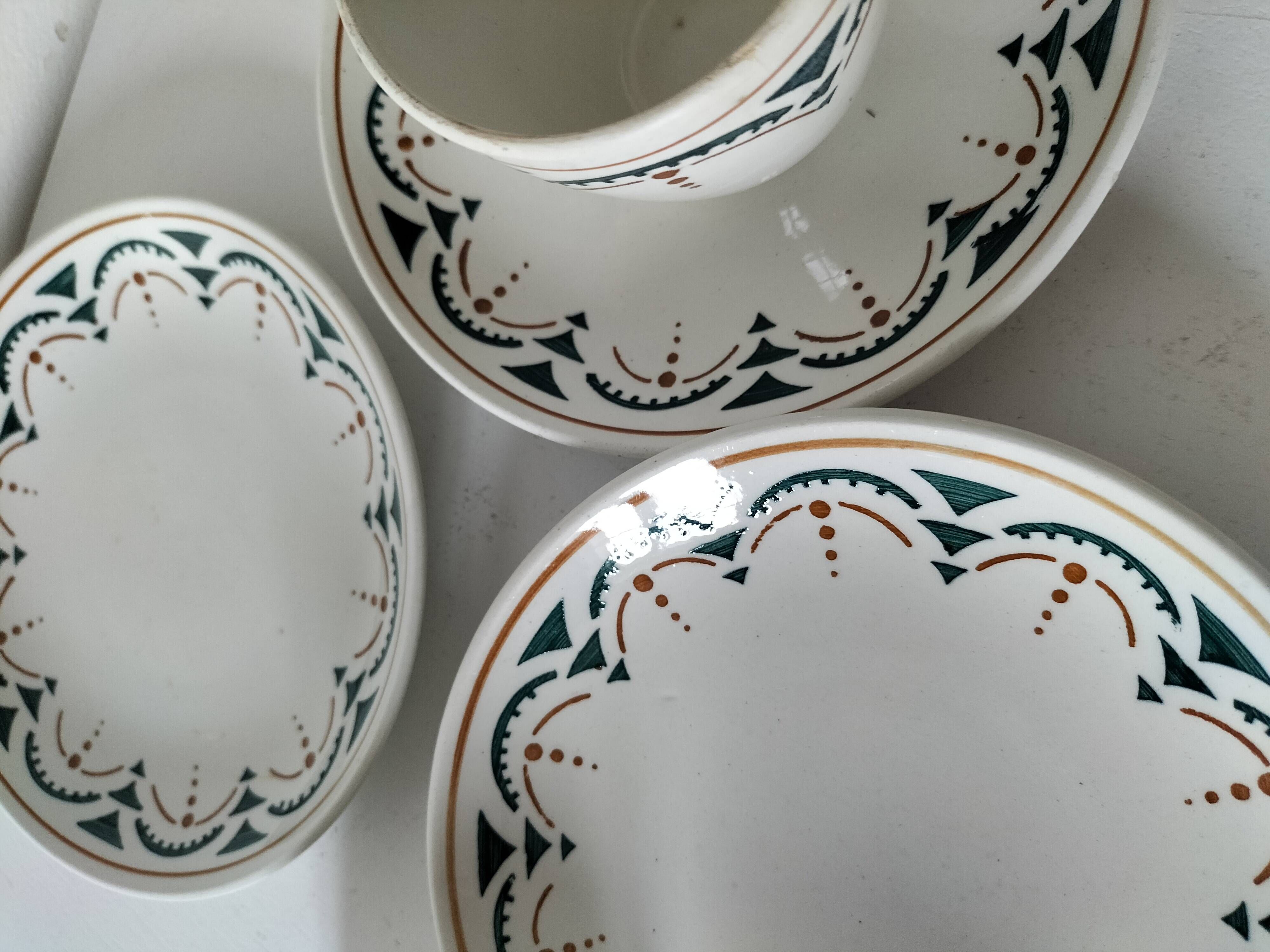 Set of 3 K&G Lunéville cups and saucers – Succao model, 1920s