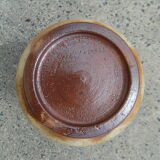 Flamed stoneware vase decorated with leaves