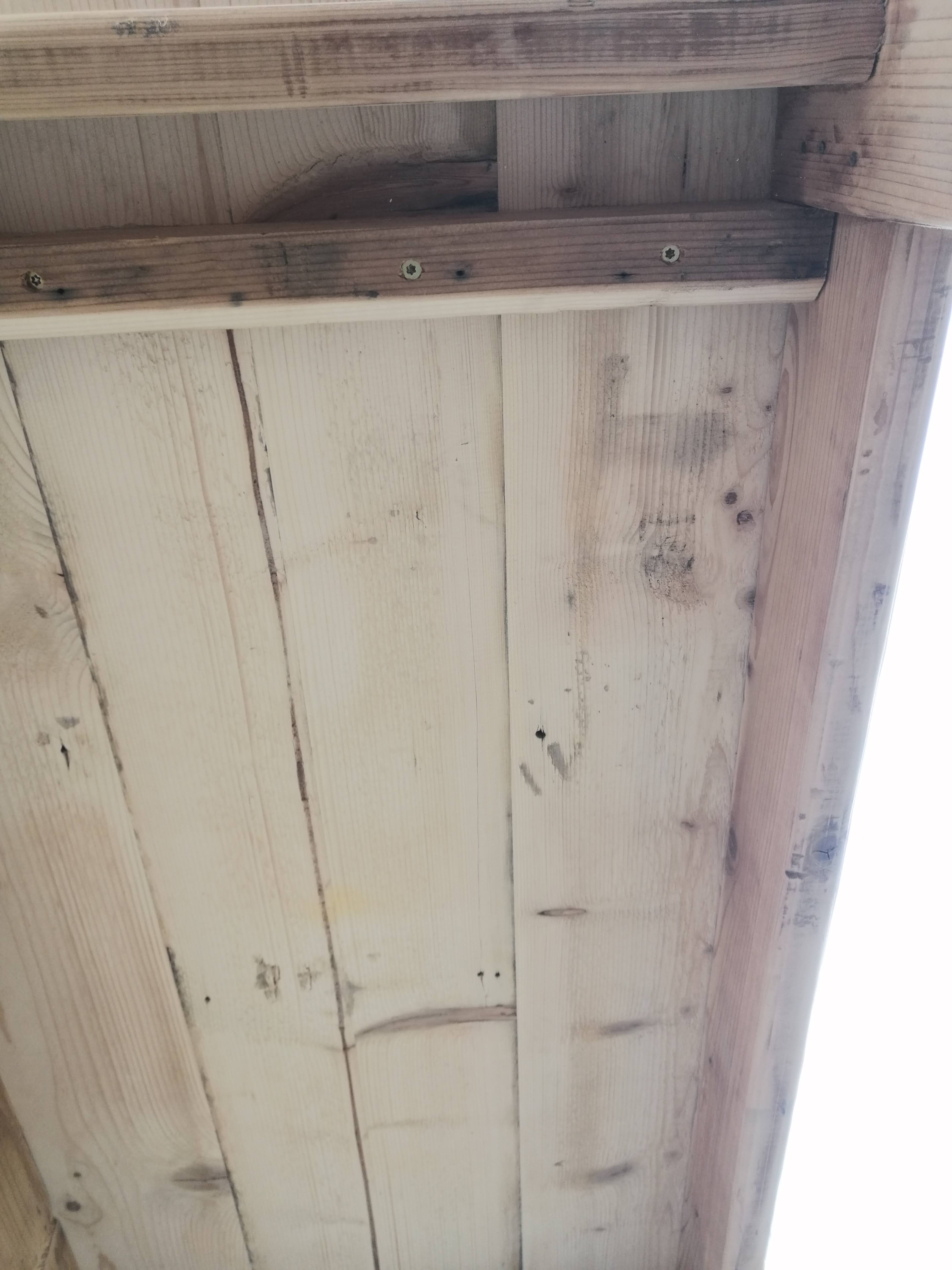 Large vintage wooden farmhouse table, 2.45m, 8 people