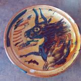 Ceramic plate with animal theme "the Bull"