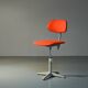 Chaise de bureau industrielle Ahrend De Cirkel avec revêtement en tissu orange, années 1950