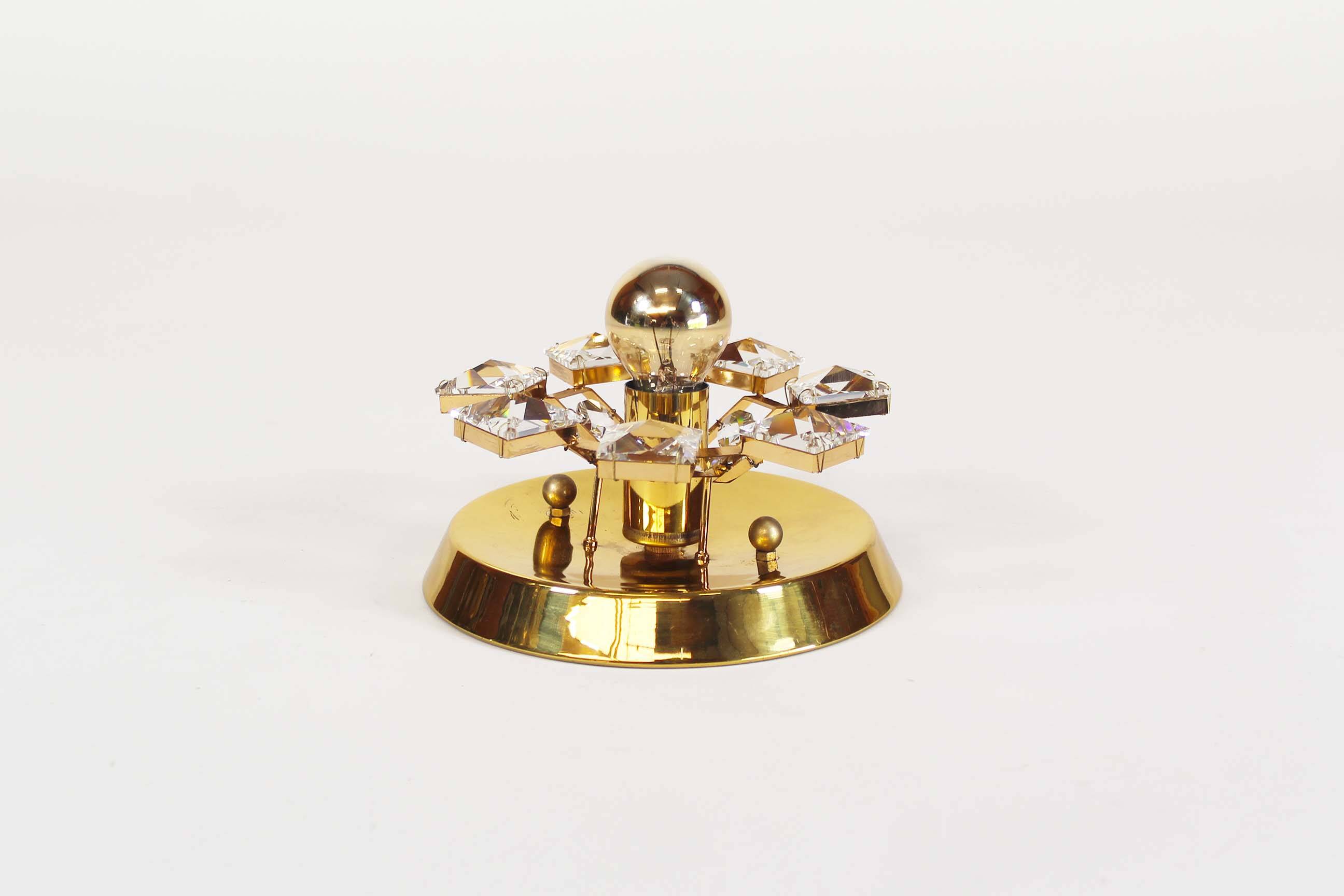 Brass and glass ‘jewel’ wall light by Palwa – Germany 1970’s