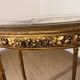Wooden and marble pedestal table