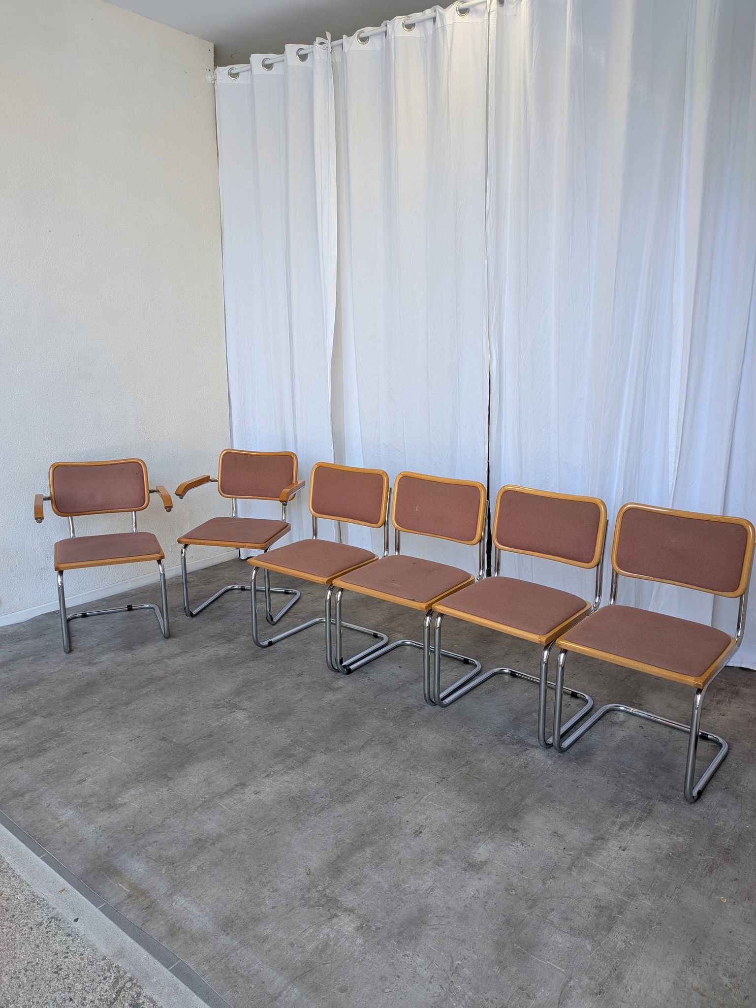 Set of 6 Vintage Cesca Chair by Bene Austria 1970s / Mid Century Chrome Din