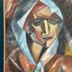 Original Swedish Oil on Canvas – “Cubist Woman Portrait” by Jan Pålsson – Signed – Dated 1980 – Vintage & Framed – 77 × 62 cm