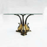 Brass Peacock Side Or Coffee Table Hollywood Regency Willy