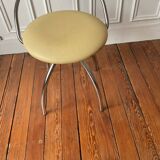 Chrome designer swivel tripod chair