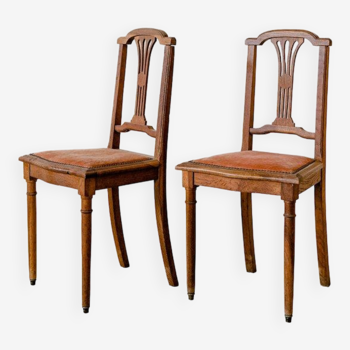 Duo de chaises velours rose