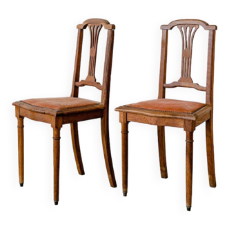 Duo de chaises velours rose