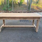 Renovated 20th-century farmhouse dining table with drawer, 200cm.