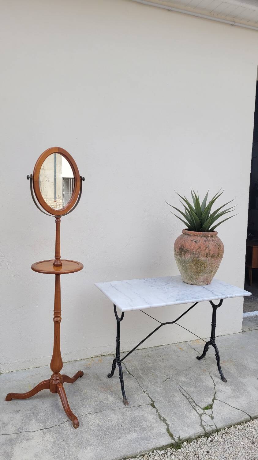 Marble and antique cast iron bistro table