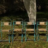 Chaises de jardin en fer forgé et rotin