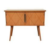Commode des années 1950 en frêne avec incrustations