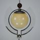 1930s Italian Art Deco Pendant Light with Etched Glass and Amber Globe