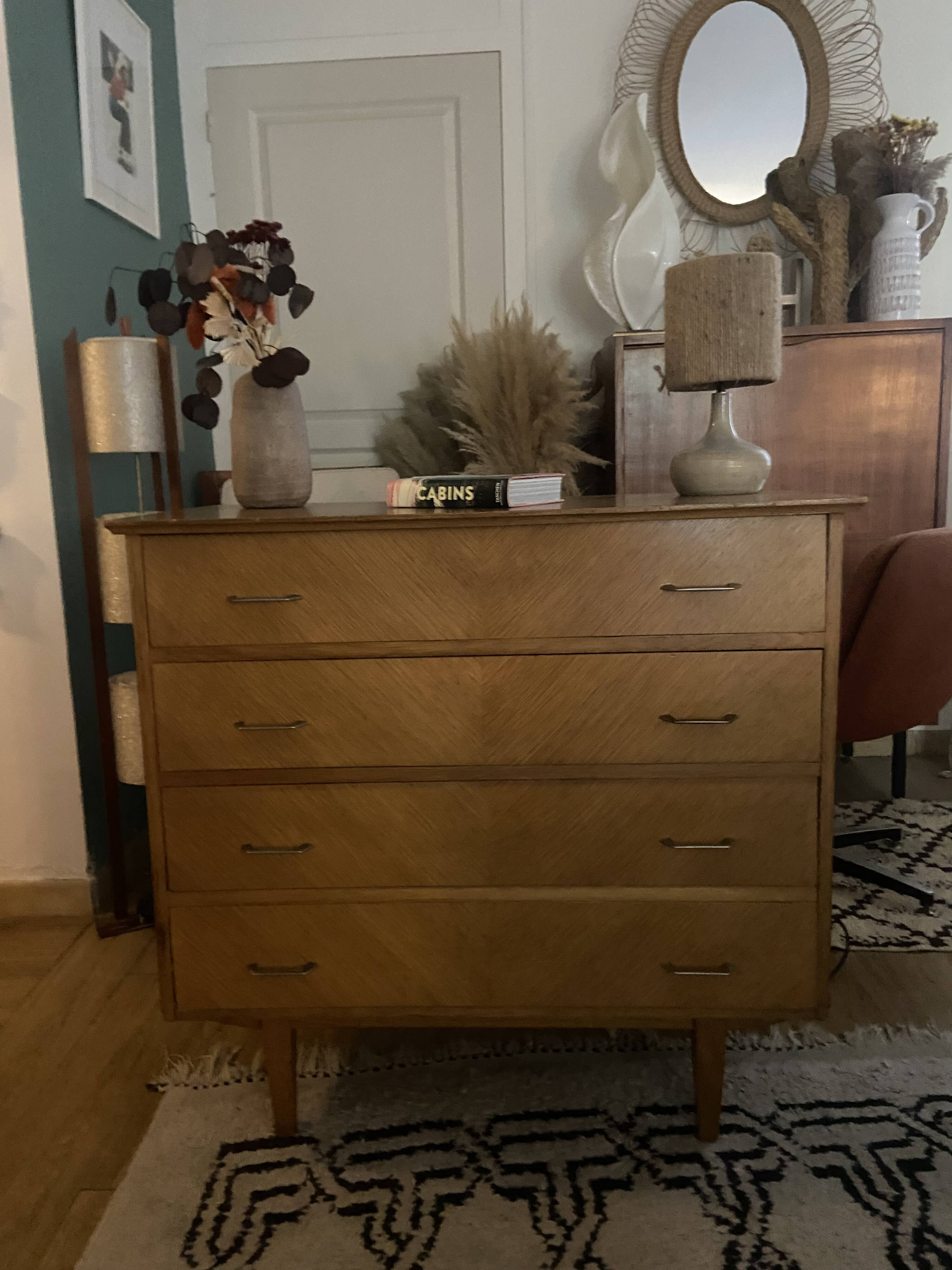 1950s oak chest of drawers