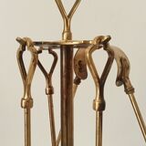 Old brass fireplace servant