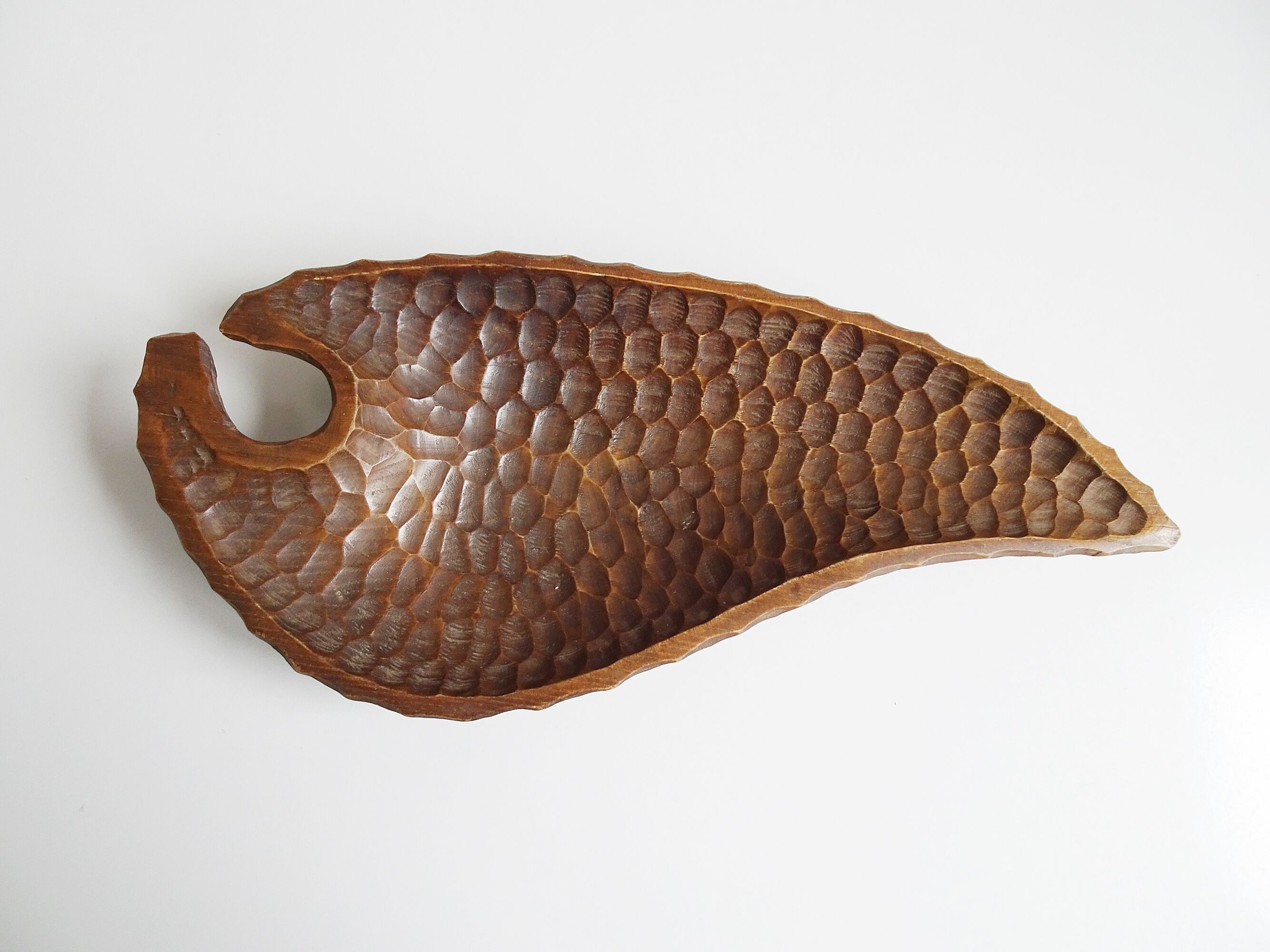 Antique hand-carved wooden bowl