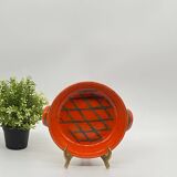 Enamelled ceramic dish, terfer, vallauris, vintage