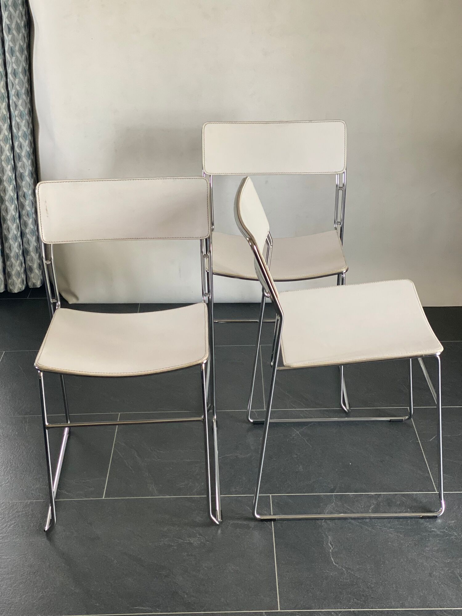 Trio of sultana dining chairs by Drom Arden 70’s