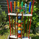Vintage wooden croquet game