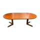 Extendable round table in teak from the 60s with two extensions