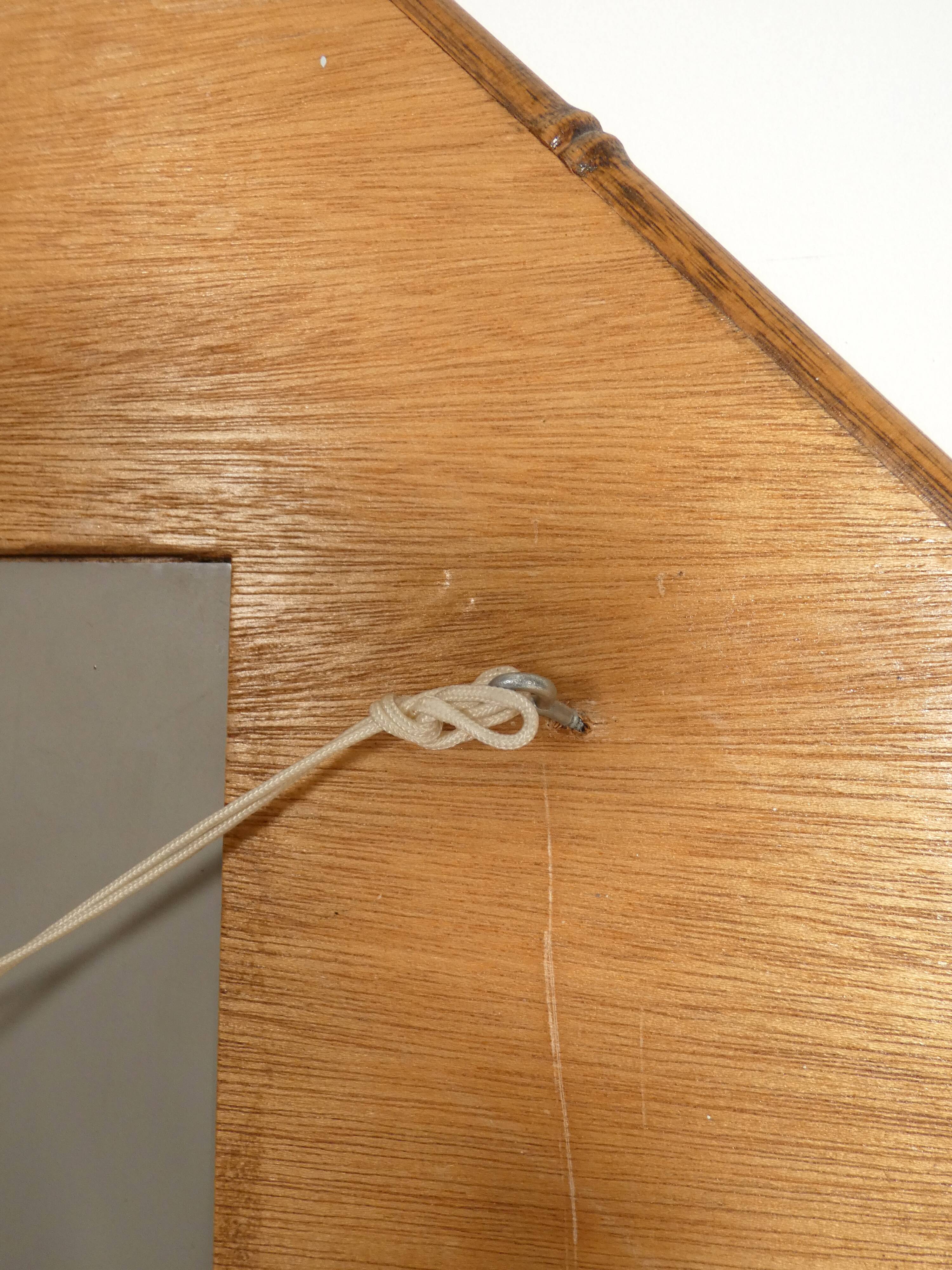 Console with sidetable and mirror in bamboo and rattan