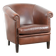 Cognac-coloured cow leather club armchair in English style