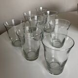 Set of 8 glasses cups corrugations 1960 mid century modern