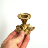 Duo of brass candle holders
