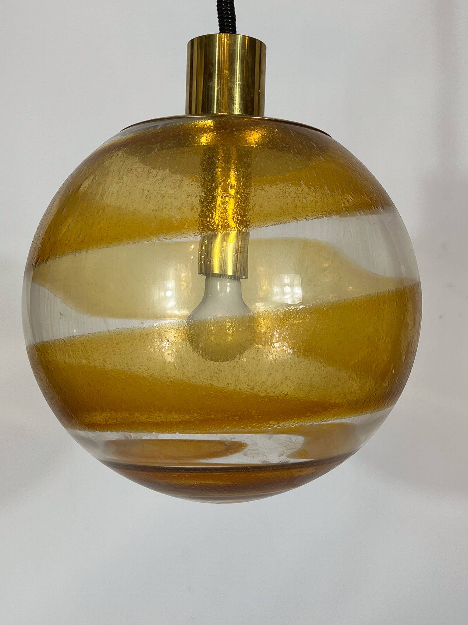 Mid-century Italian Murano glass sphere pendant lamp from 60s