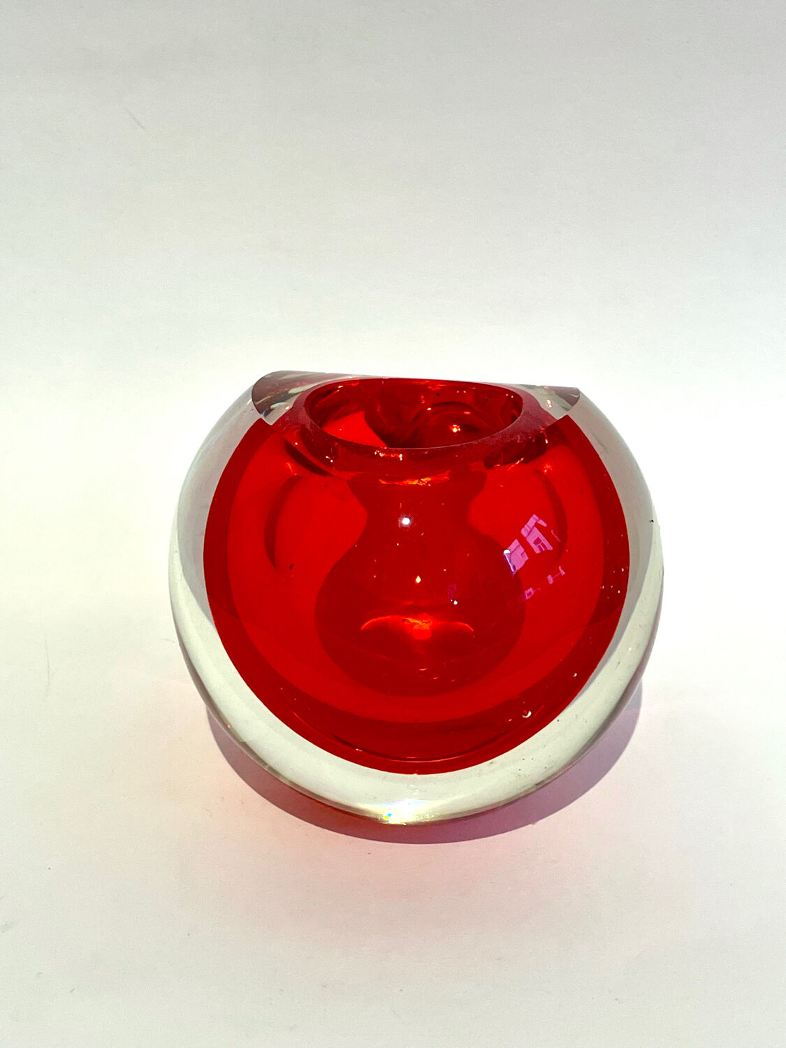 Sommerso round vase, Murano