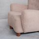 Danish mid-century wingback upholstered boucle armchair