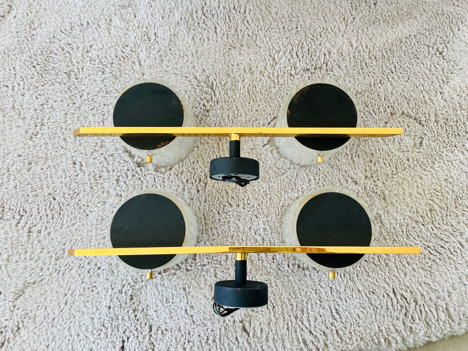 Pair of Arlus wall lamps in Murano glass vintage