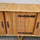 ENFILADE 3 DOORS VINTAGE 1960 IN RATTAN AND WROUGHT IRON