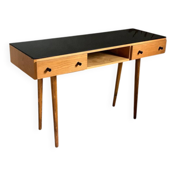 Vintage oak compass leg desk