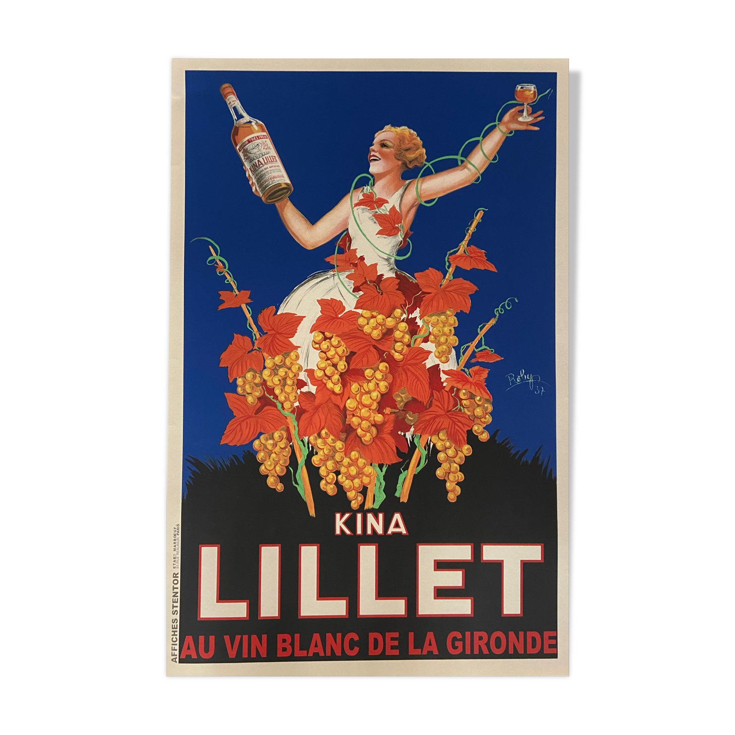 Affiche originale vintage Kina Lillet Robys  années 30