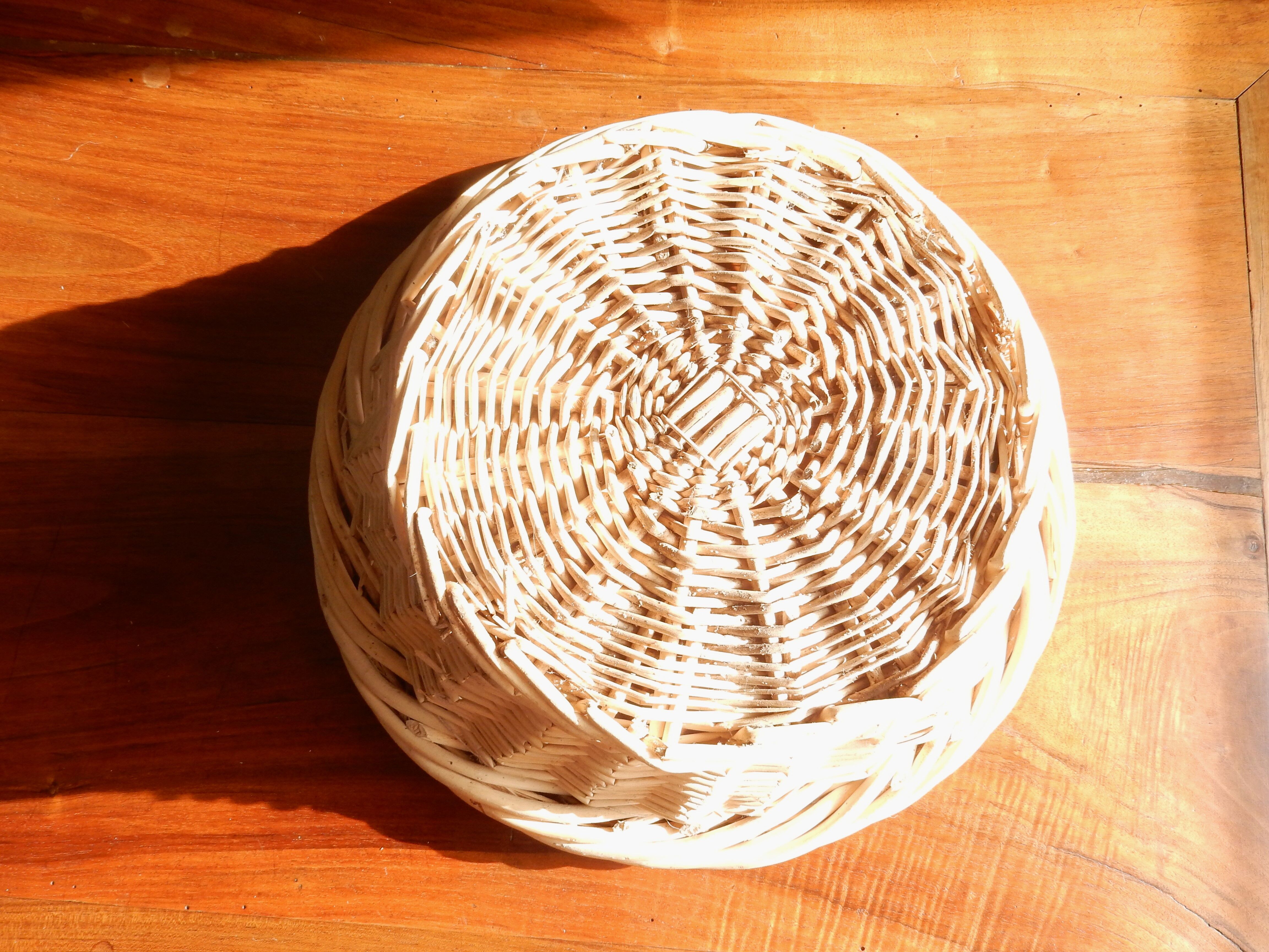 Woven wicker basket