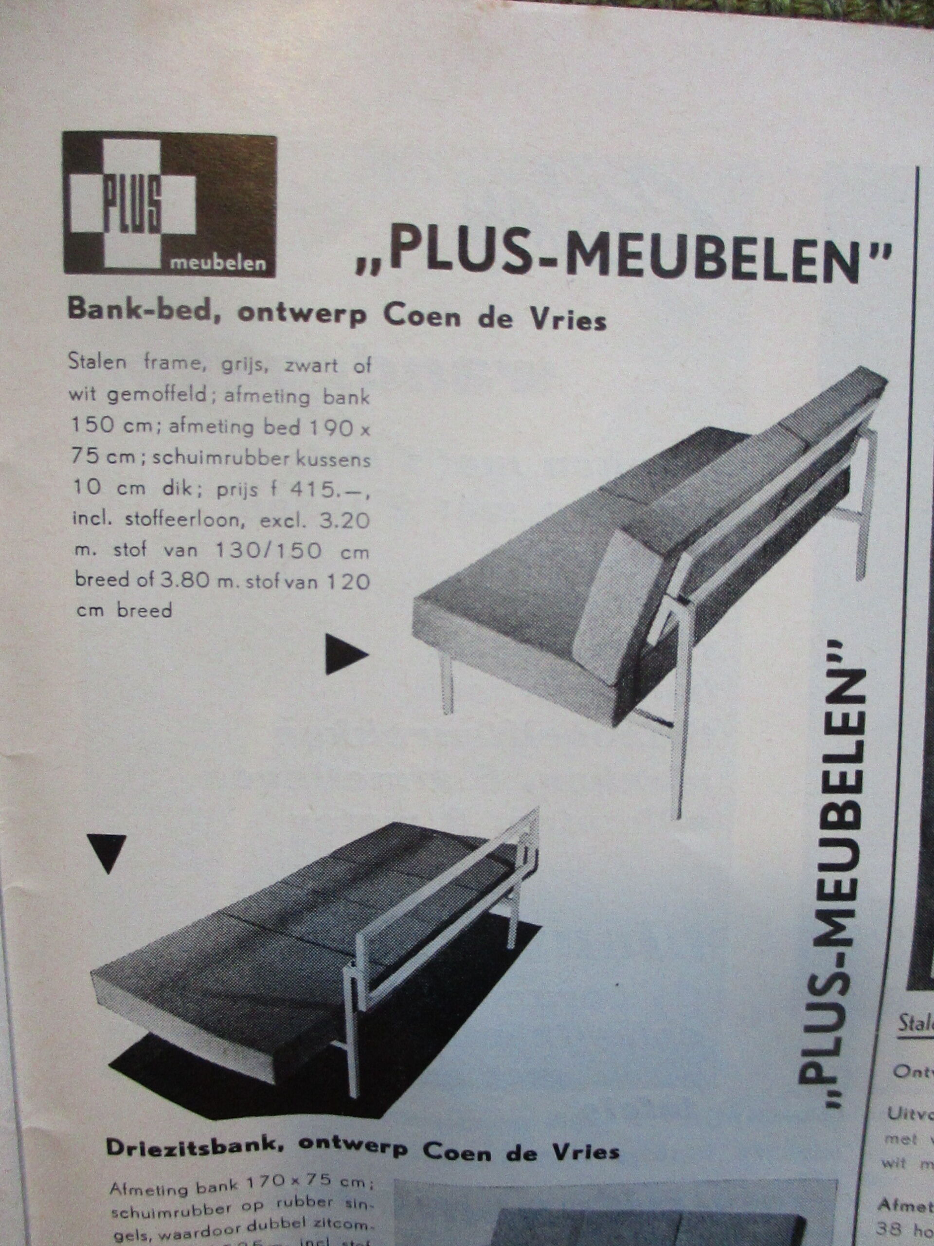 Canapé par Coen de Vries pour Plus Meubelen Hamer et Co, années 1950