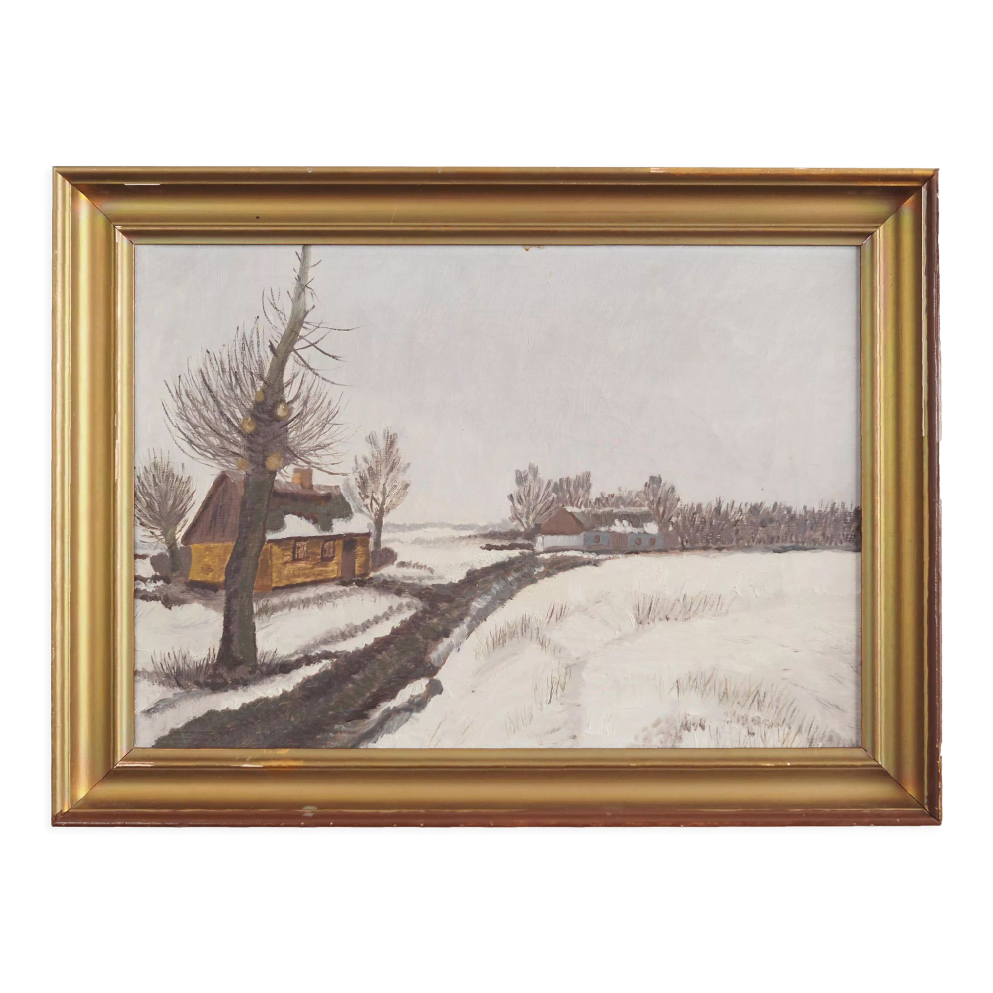 Painting, The Winterscape”, Scandinavian design, 1960s