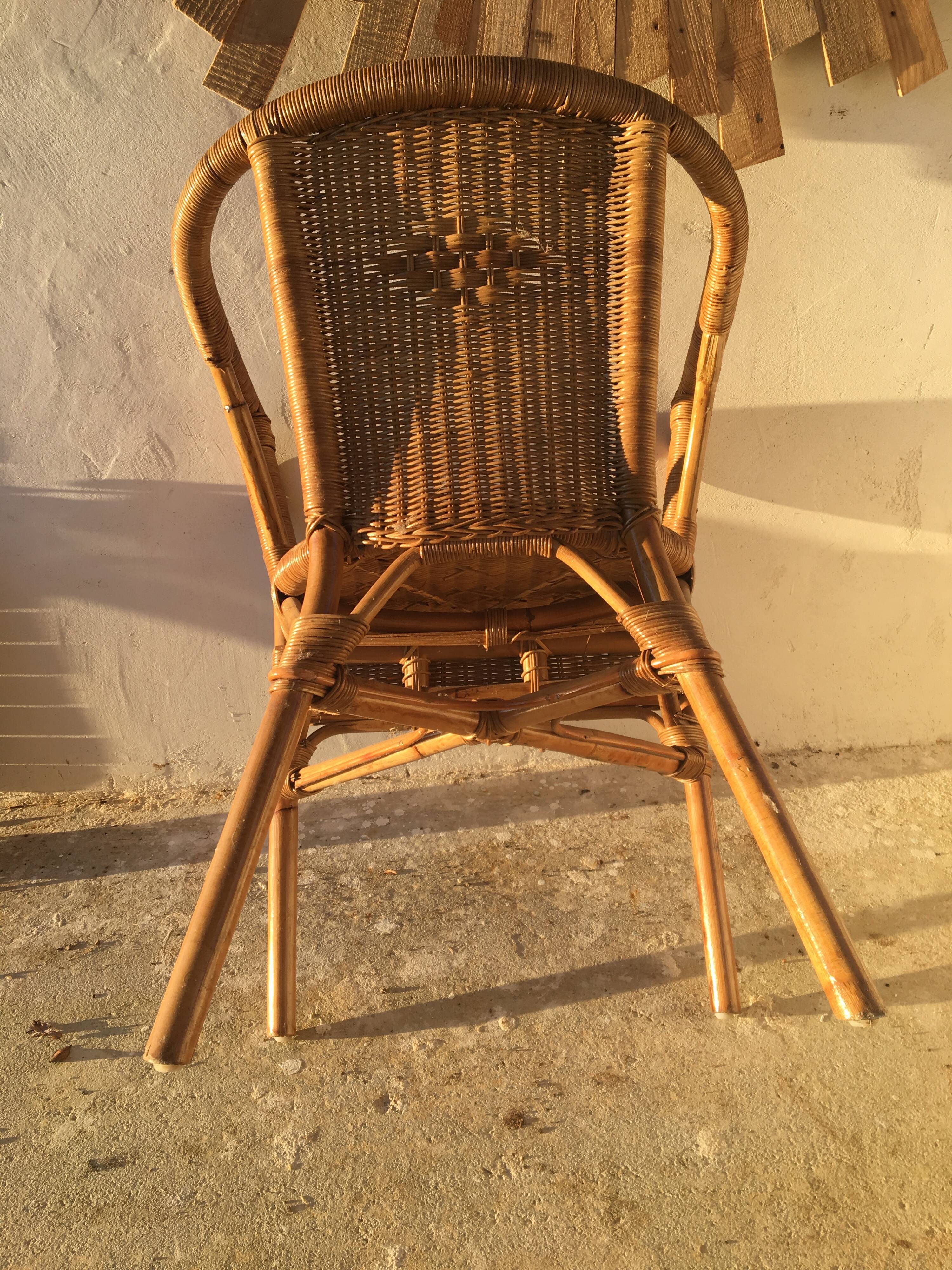 Pair of rattan armchairs