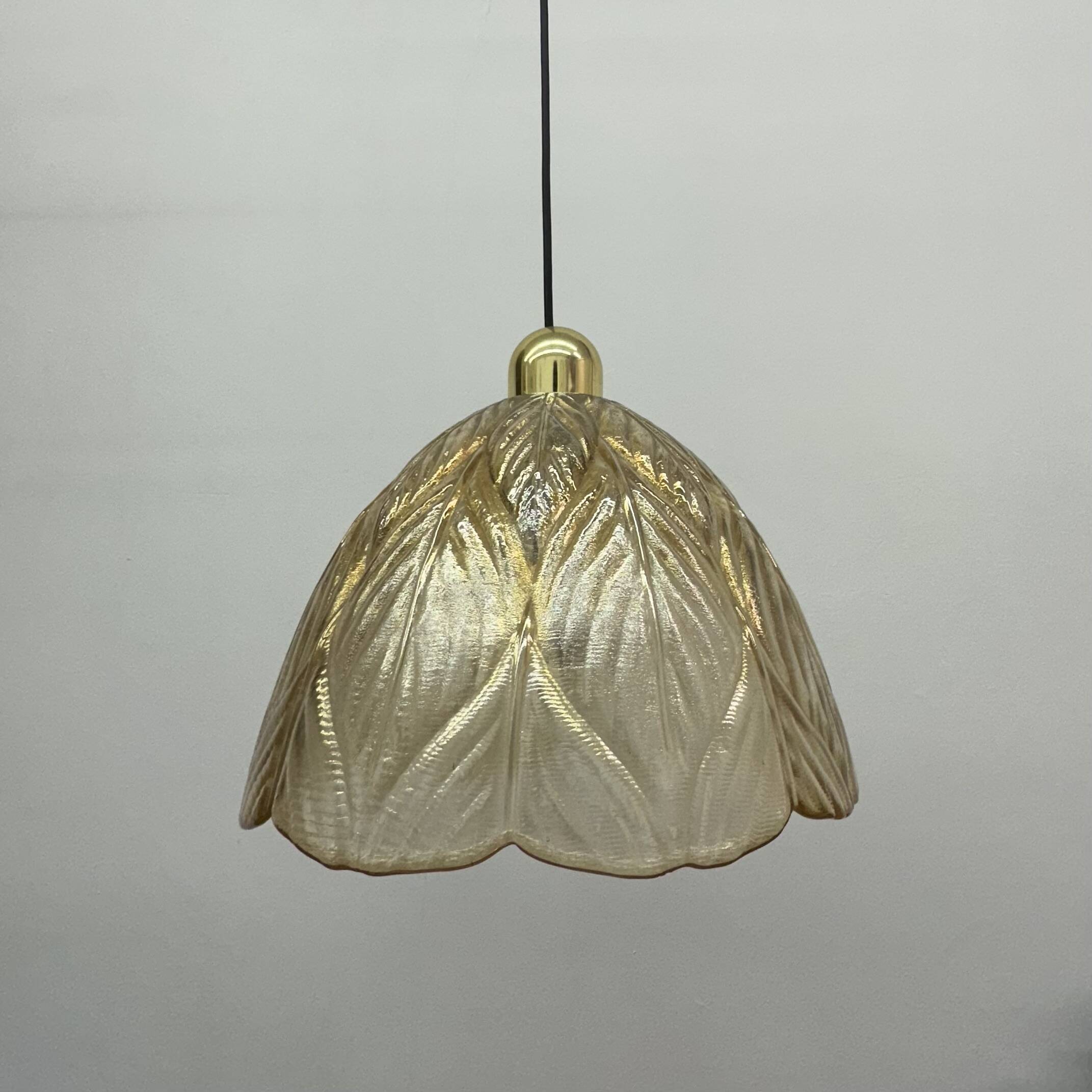 Peil & Putzer glass leaf hanging lamp , 1970’s