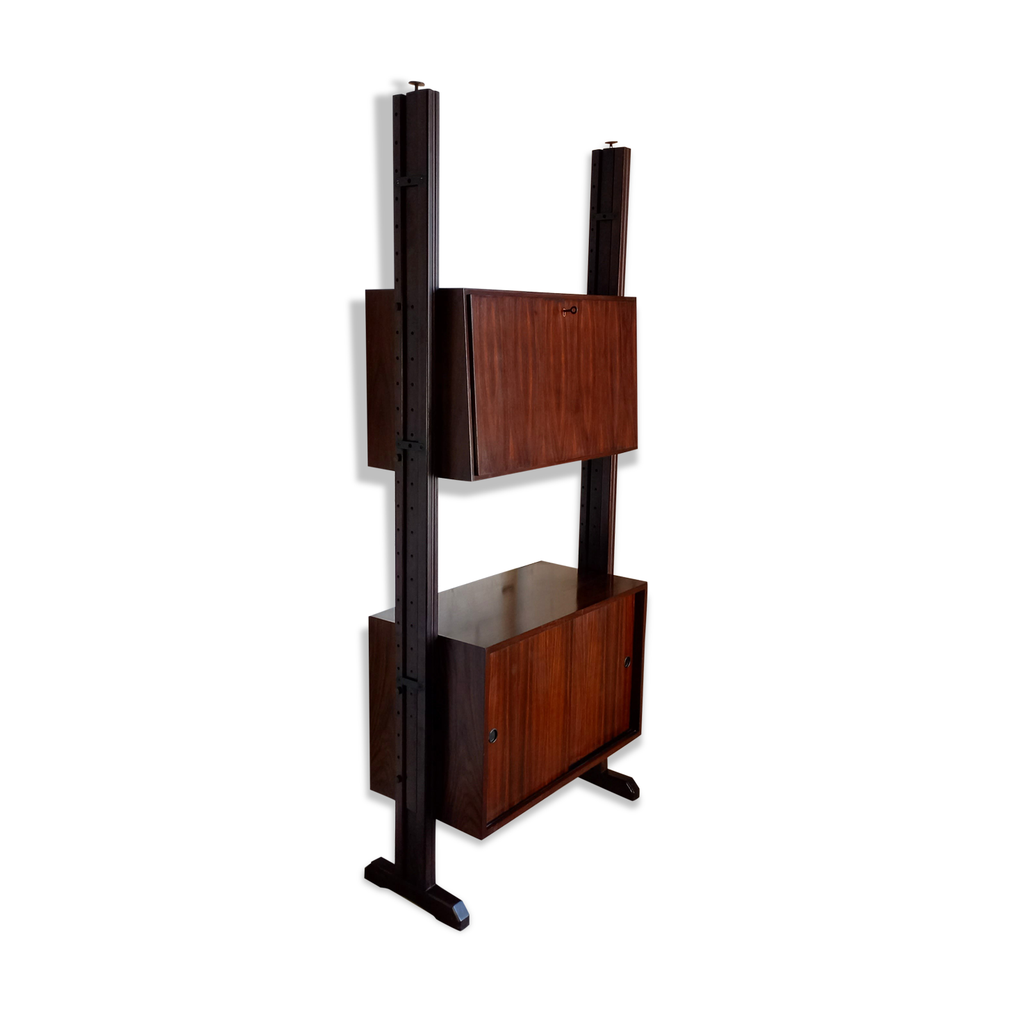 Modular bookcase in rosewood 60s