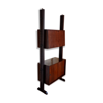Modular bookcase in rosewood 60s
