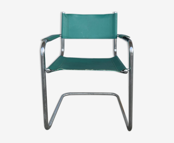 Fauteuil en cuir vert