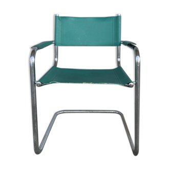 Green leather armchair