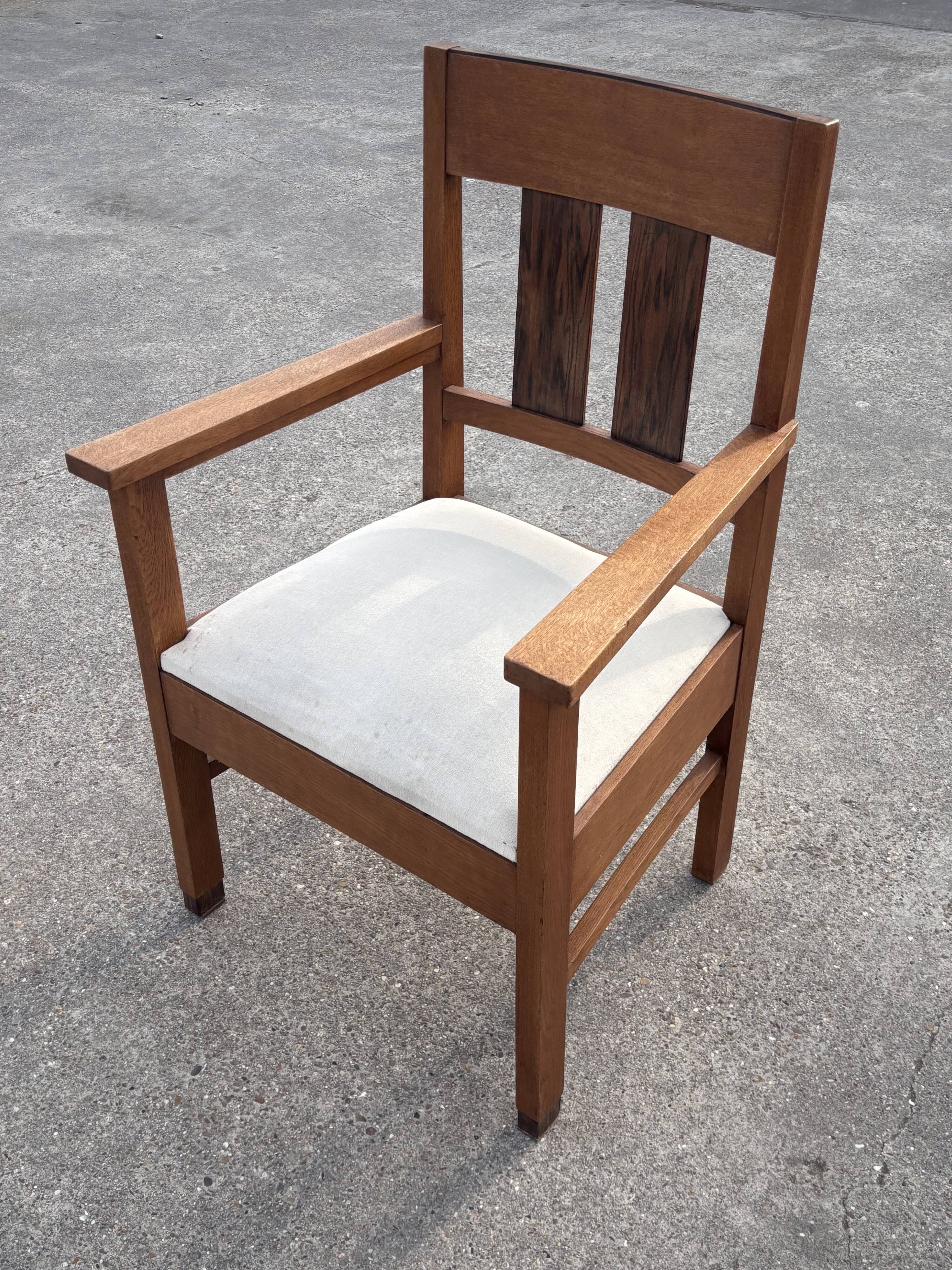 Set of four Art Deco chairs oak Amsterdam School Design 30's