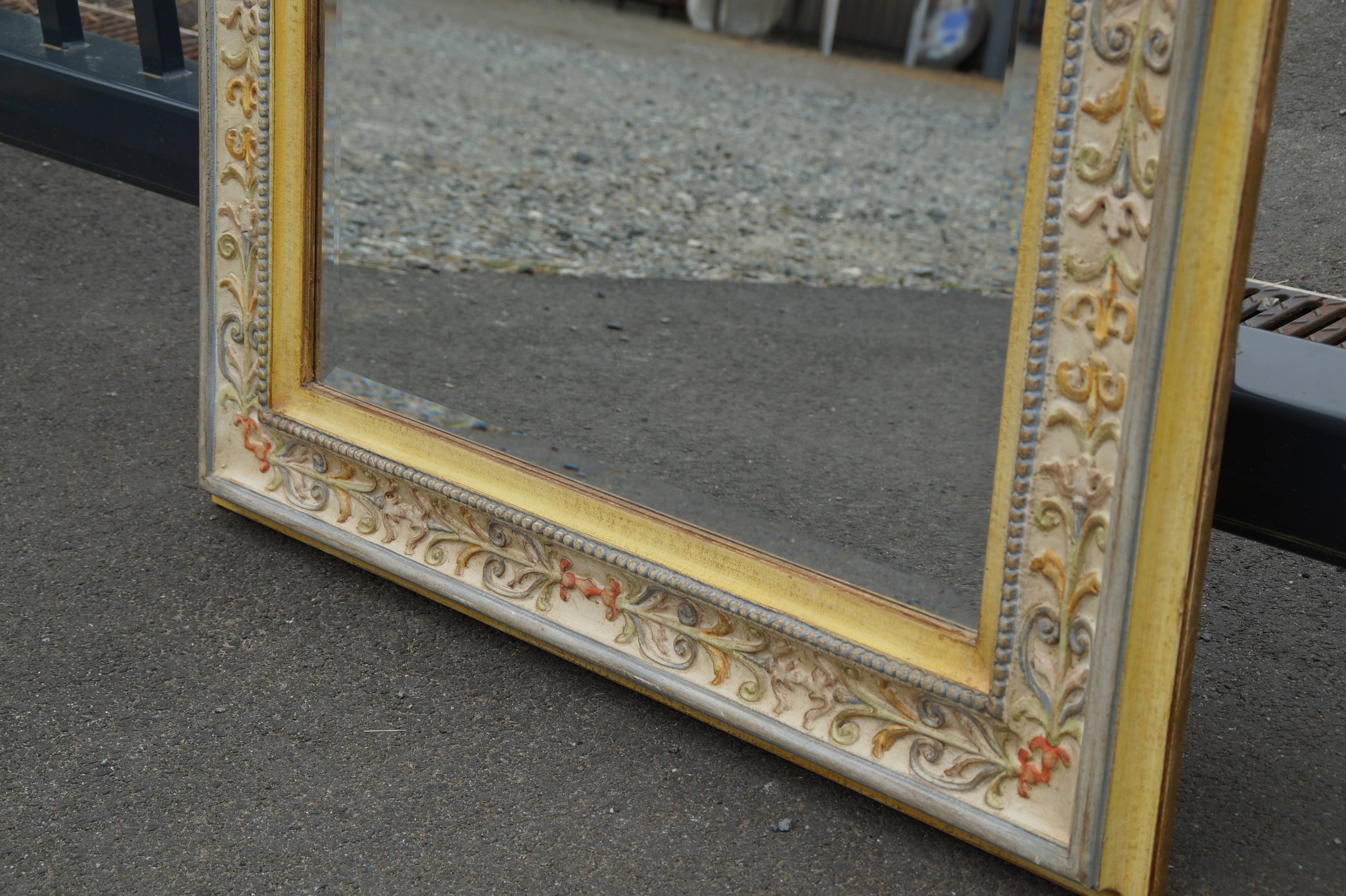 Pastel floral decoration mirror 100x80cm
