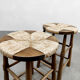 Vintage Brutalist French rope stool Wabi Sabi