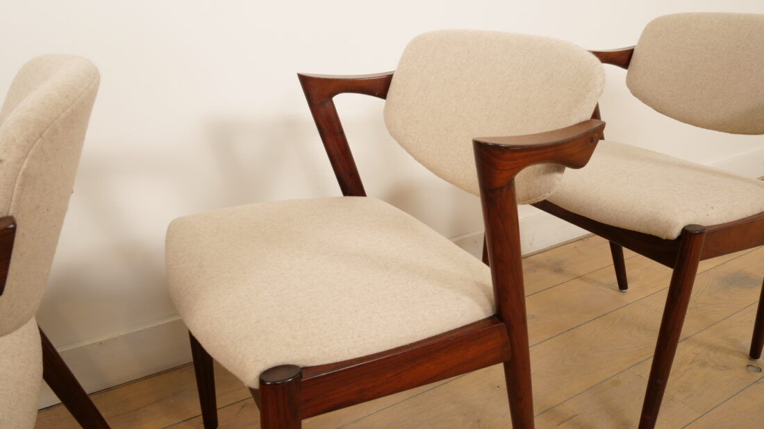 Set of 4 dining chairs | Kai Kristiansen | Z-chair – model 42 | Rosewood